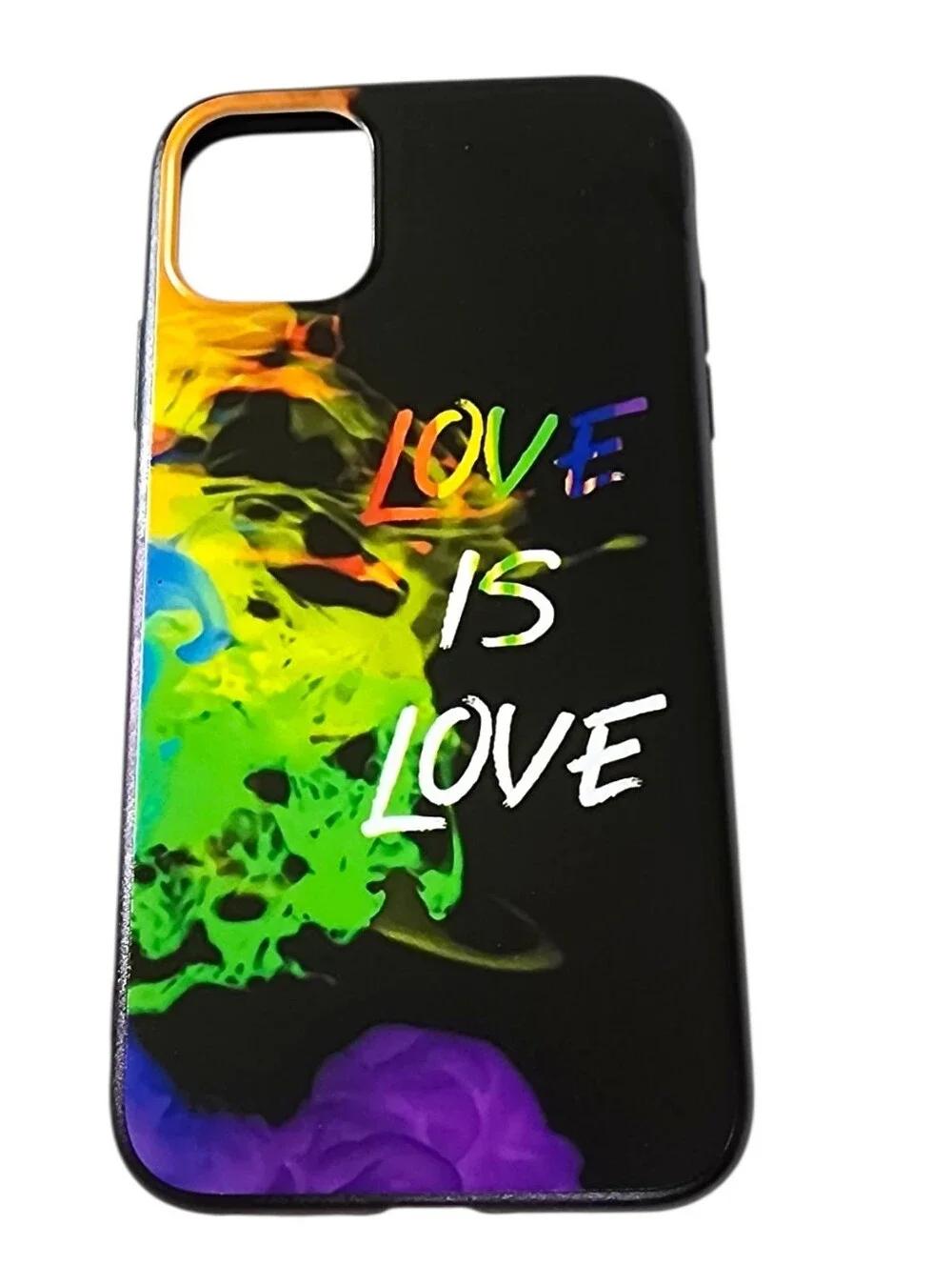Rainbow Paint Splatter Love Is Love Case & Screen Protector For iPhone 11